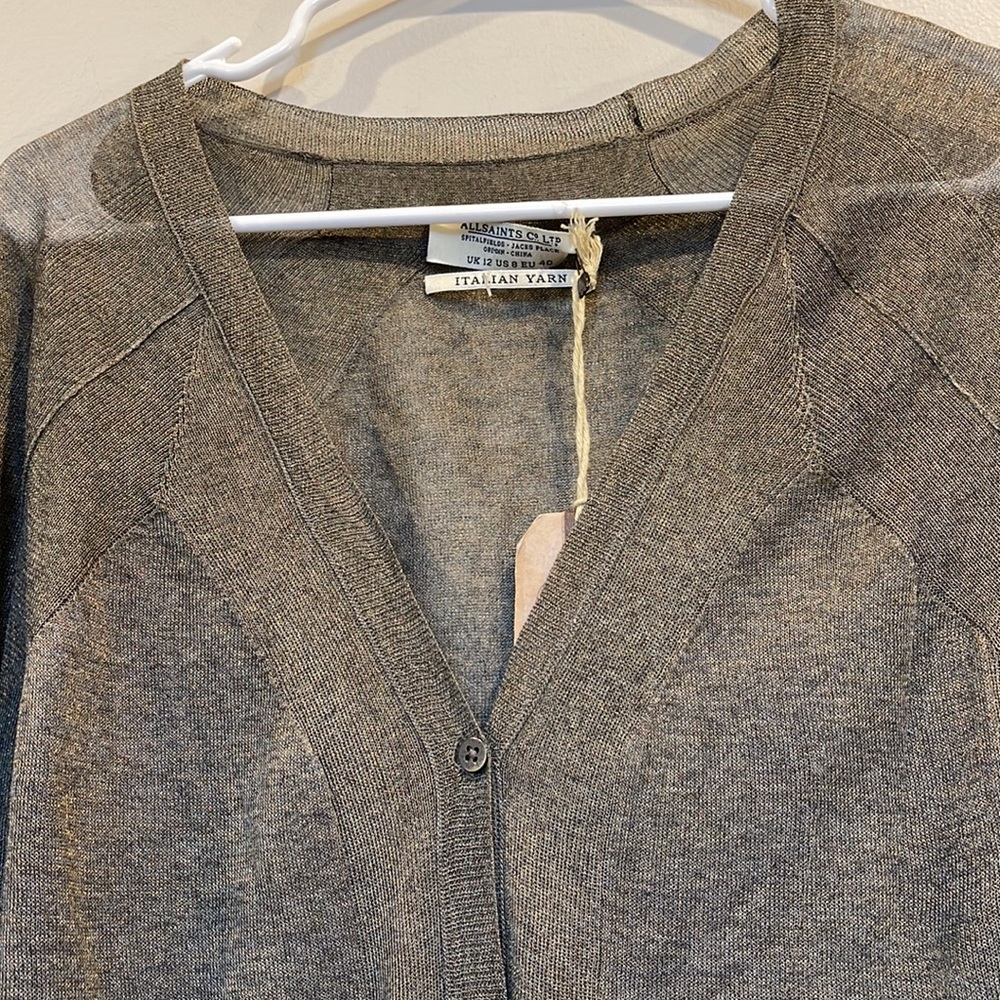 All Saints Gray Long Cardigan - Picture 3 of 8